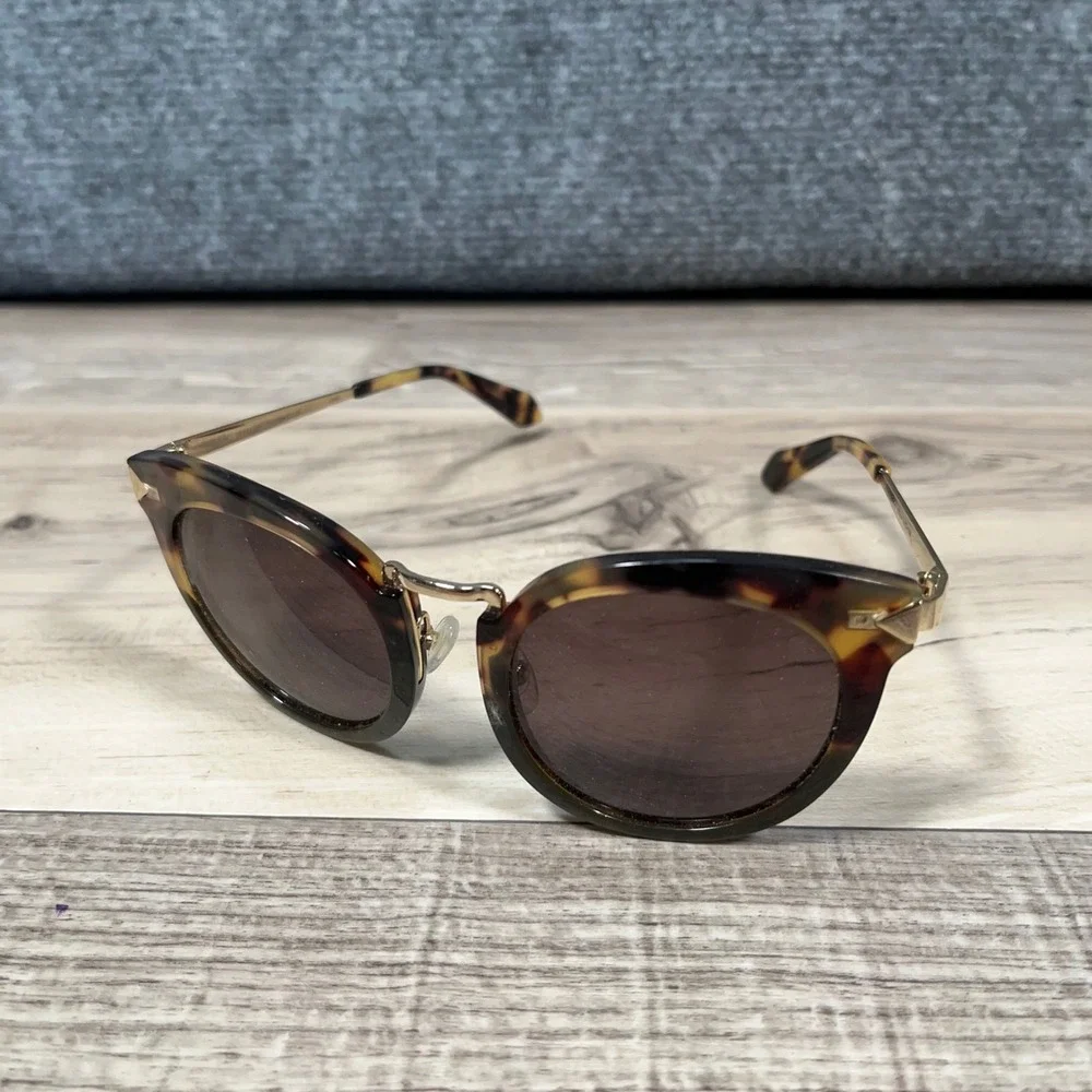 Stella & Dot Wesley Sunglasses Womens OS Tortoise Shell Gold Cat‎ Eye Brown